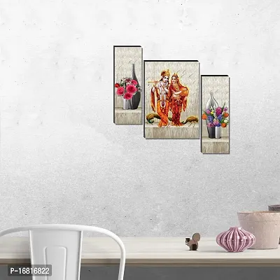 Set of 3 Radha Krishna Wall Decor Digital Reprint with UV Coated Painting size 12 inch x 8 inch Painting-thumb5