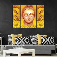 Set of 3 Buddha Wall Decor Digital Reprint with UV Coated Painting size 12 inch x 8 inch Painting-thumb3