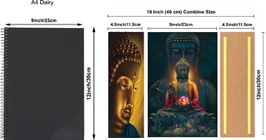Set of 3 Buddha Wall Decor Digital Reprint with UV Coated Painting size 12 inch x 8 inch Painting-thumb3