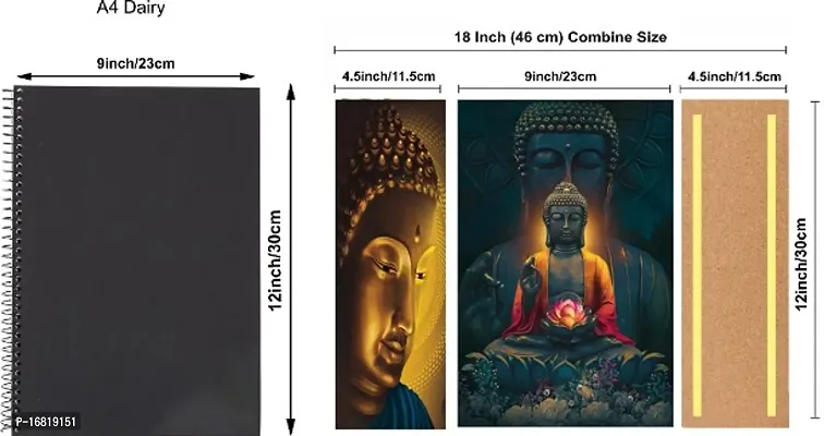 Set of 3 Buddha Wall Decor Digital Reprint with UV Coated Painting size 12 inch x 8 inch Painting-thumb4