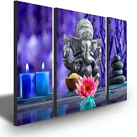 Lord Ganesha Art Print Set Of 3 Self Adhesive MDF Painting Digital Reprint 12 inch x 18 inch Painting-thumb2