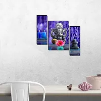 Lord Ganesha Art Print Set Of 3 Self Adhesive MDF Painting Digital Reprint 12 inch x 18 inch Painting-thumb3