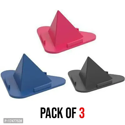 Set Of 3 Pyramid Shape Mobile Holder Desktop(Color as per Availability) Qty. 3-thumb0