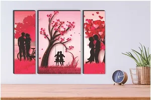 Set Of 3 Modern Art Digital Reprint Wall Painting With UV Texture Size 12x18 inches-thumb1