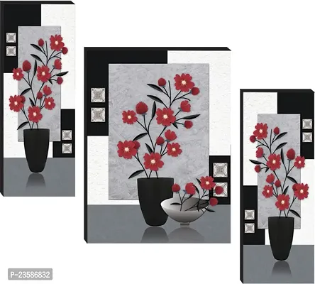 Set Of 3 Modern Art Digital Reprint Wall Painting With UV Texture Size 12x18 inches-thumb0