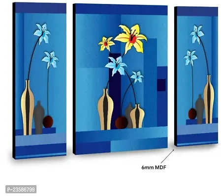 Set Of 3 Modern Art Digital Reprint Wall Painting With UV Texture Size 12x18 inches-thumb2