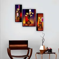 Set Of 3 Modern Art Digital Reprint Wall Painting With UV Texture Size 12x18 inches-thumb1