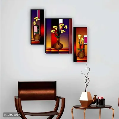 Set Of 3 Modern Art Digital Reprint Wall Painting With UV Texture Size 12x18 inches-thumb2