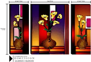 Set Of 3 Modern Art Digital Reprint Wall Painting With UV Texture Size 12x18 inches-thumb2