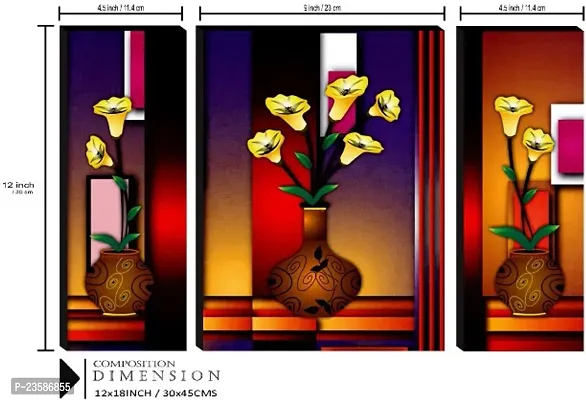 Set Of 3 Modern Art Digital Reprint Wall Painting With UV Texture Size 12x18 inches-thumb3