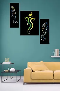 Set Of 6 Ganesha And Modern Art Painting Reprint Wall Painting With UV Texture Size 12x18 inches-thumb2