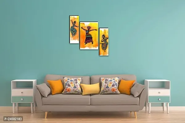 JTS Set Of 2 Modern Art And Radha Krishna Paintings of 6(3x2) Pc Set Self Adhesive Wall Painting Size 12x18 Inches-thumb2