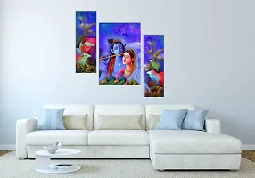 JTS Set Of 2 Ganesha And Radha Krishna Paintings of 6(3x2) Pc Set Self Adhesive Wall Painting Size 12x18 Inches-thumb1