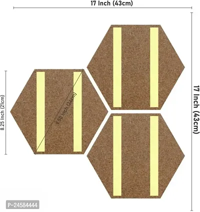 JTS Set of 3 Allah Hexagon Painting Digital Reprint 17 inch x 17 inch Painting  (With Frame, Pack of 3)-thumb3