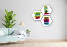 JTS Set of 3 Hexagon Motivational Quotes Wall Decor UV Wall Paintings 17X17 INCH-thumb1