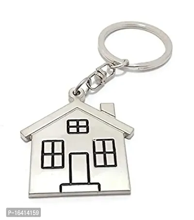 Morningvale Home Or House Metal Keychain Silver