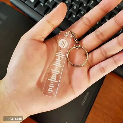 Custom Engraved Music Spotify Keychain Spotify Scan Code Keychain Personalized Spotify Code Keyring For Friends Couples-thumb0