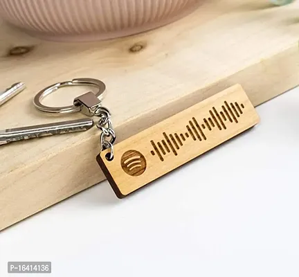 Custom Engraved Music Spotify Keychain Spotify Scan Code Keychain Personalized Spotify Code Keyring For Friends Couples