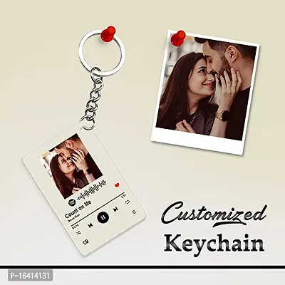 Spotify Keychain With Spotify Song Code And Personalised Your Image2X3 Inches Clear Acrylic Printed