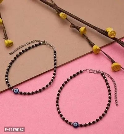 Oxidised black pearl Anklet for Girls-thumb0