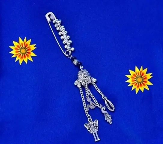 Designer Oxidised Brass Saree Pin For Women