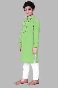 Regal Treasure Ruby Cotton Kurta Pajama Set for Boys Kids (1-2 Years, Pista)-thumb2