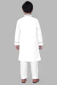 Regal Treasure Ruby Cotton Kurta Pajama Set for Boys Kids (7-8 Years, White)-thumb3