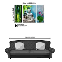 Pure Homes Set of 3-Piece Digital Modern Art Buddha Wall Painting Set B8 -Perfect for 12x18inch Home Decoration-thumb2