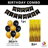 ZAMBOOREE Happy Birthday Banner Decoration Kit - 33Pcs Set for Boys Husband Balloons Decorations Items Combo with Metallic Balloons and Foil Curtain-thumb3