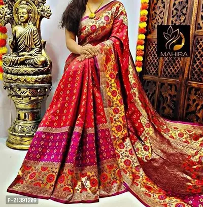 Beautiful  Art Silk  Self Pattern Saree with Blouse Piece For Women-thumb0
