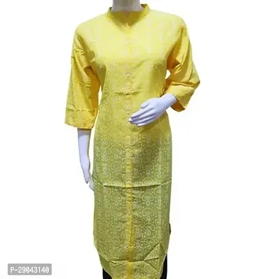 Elegant Yellow Cotton Chikankari A-Line Kurta For Women