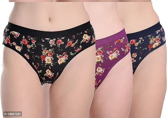 Stylish Fancy Cotton Printed Panty For Women Pack Of 3