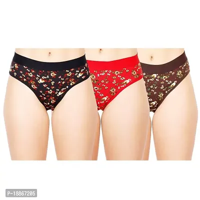 Stylish Fancy Cotton Printed Panty For Women Pack Of 3-thumb0