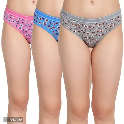 Stylish Fancy Cotton Printed Panty For Women Pack Of 3-thumb0