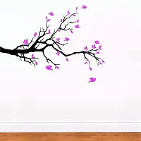 Asmi Collections PVC Wall Stickers Black Branches Pink Leaves Birds - AN028-thumb1