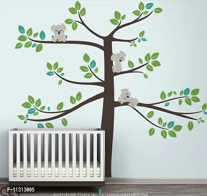 Asmi Collections PVC Wall Stickers Cute Koalas on a Tree