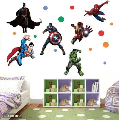 Asmi Collections Super Heroes Wall Sticker-thumb2