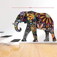 Asmi Collections Wall Stickers Beautiful Cheerful and Colorful Elephant-thumb1