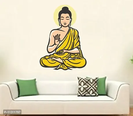 Asmi Collections Wall Stickers Meditating God Buddha-thumb2