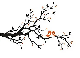 Asmi Collection PVC Wall Stickers Black Tree Branches Orange Birds JM7051-thumb2