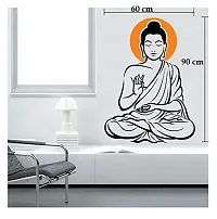 Asmi Collections PVC Wall Stickers Meditating God Buddha-thumb1