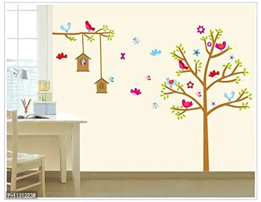 Asmi Collections Wall Stickers Wall Decals Tree Birds Nest AY9097-thumb2