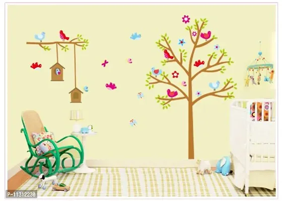 Asmi Collections Wall Stickers Wall Decals Tree Birds Nest AY9097-thumb3