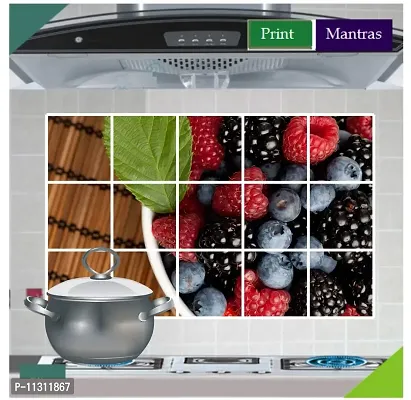 Asmi Collections Berry Fruits Wall Stickers for Kitchen