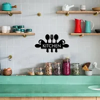 Asmi Collections Black MDF Wood Kitchen 3D Wall Stickers (30x18 Cm)-thumb2