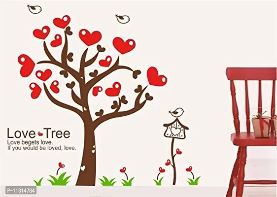 Asmi Collections PVC Wall Stickers Love Tree Birds Cage-thumb2