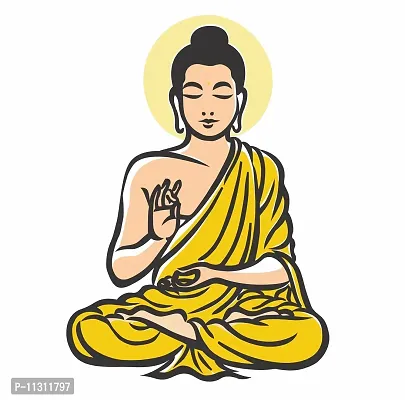 Asmi Collections Wall Stickers Meditating God Buddha