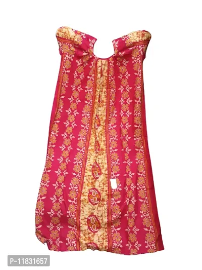Comfortable Cotton Red Printed Round Neck Nighty For Women