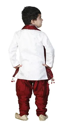 NEW WHITE AND RED COLOR FULL SLEEVE SHERWANI FOR KIDS-thumb2
