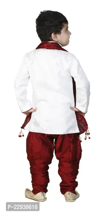 NEW WHITE AND RED COLOR FULL SLEEVE SHERWANI FOR KIDS-thumb3